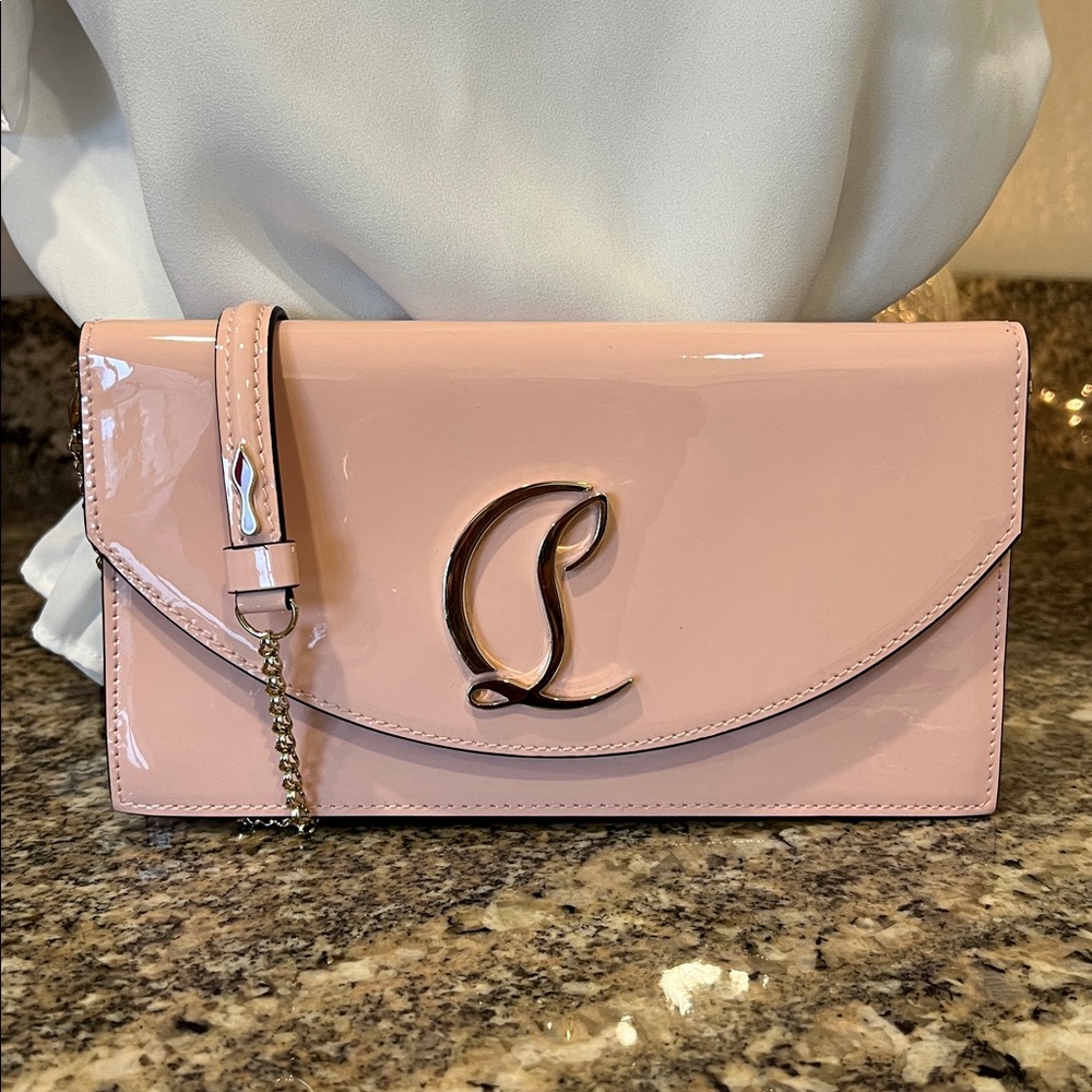 Christian Louboutin Loubi54 Patent Leather Clutch On A Chain